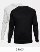 Asos Sweatshirt 2 Pack Black/ Gray Marl Save 17%