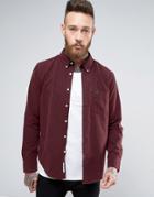 Lee Buttondown Brushed Oxford Shirt Maroon - Red