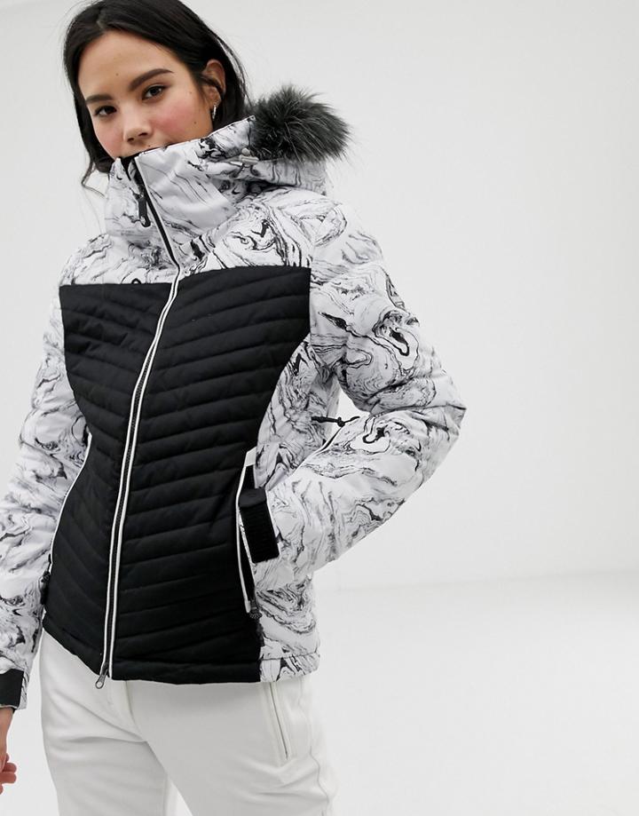 Surfanic Ski Marble Print Surftex Jacket-white