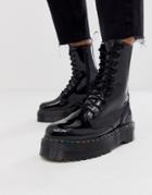 Dr Martens Jadon 10-eye Platform Boots In Black Rainbow - Black