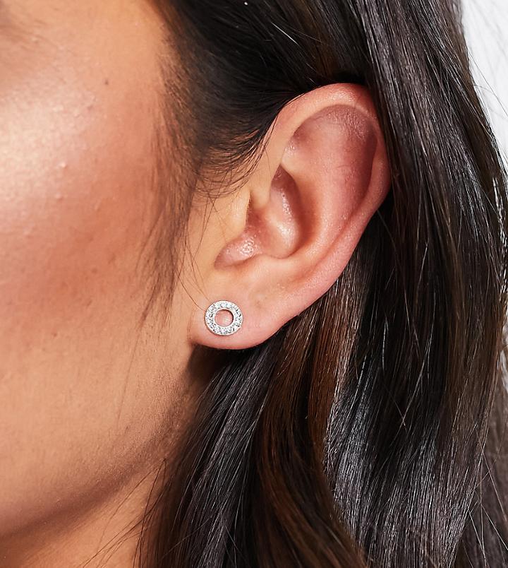 Kingsley Ryan Circle Stud Earrings In Sterling Silver