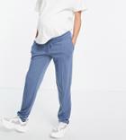 Mamalicous Slim Fit Sweatpants In Blue-blues