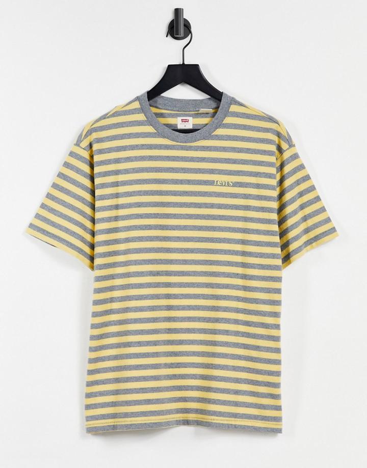 Levi's Vintage Relaxed Fit Stripe T-shirt In Super Lemon Yellow