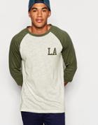 New Look Raglan T-shirt With Chest Print - White