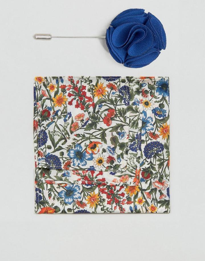 Gianni Feraud Liberty Print Rachel Pocket Square - Cream