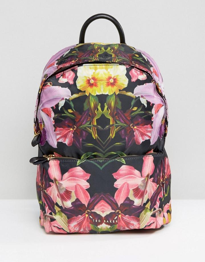 Ted Baker Floral Print Backpack - Black