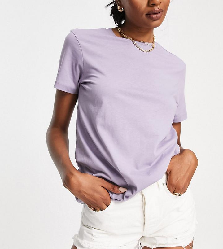Asos Design Tall Ultimate Organic Cotton T-shirt With Crew Neck In Dove Gray-grey