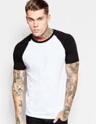 Asos T-shirt With Contrast Raglan Sleeves - Multi