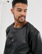 Another Influence Pu Faux Leather T-shirt - Black