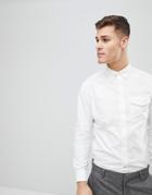 Mango Man Plain Oxford Shirt In White - White