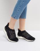 Puma Pearl Sneakers With Metallic Trim In Black - Black
