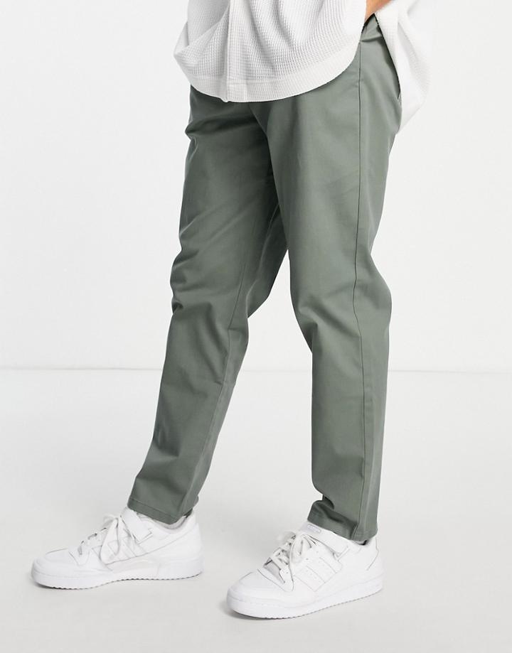 Asos Design Tapered Fit Chinos In Light Green