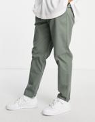 Asos Design Tapered Fit Chinos In Light Green