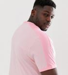 Asos Design Plus Organic T-shirt With Contrast Shoulder Panel In Pink - Pink