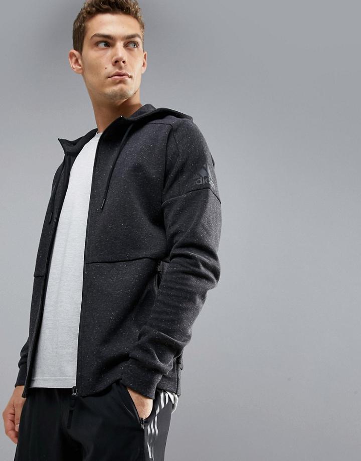 Adidas Athletics Stadium Full Zip Hoodie In Black S98783 - Black