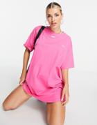 Night Addict Baddie Fuschia T-shirt Dress-pink
