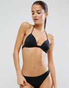 Asos Mix And Match Push Up Triangle Bikini Top With Eyelets - Black