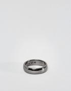 Icon Brand Band Ring In Gunmetal - Silver