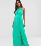 Tfnc Pleated Maxi Dress In Green - Green