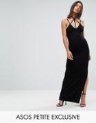 Asos Petite Exclusive Caged Maxi Dress With Split - Black