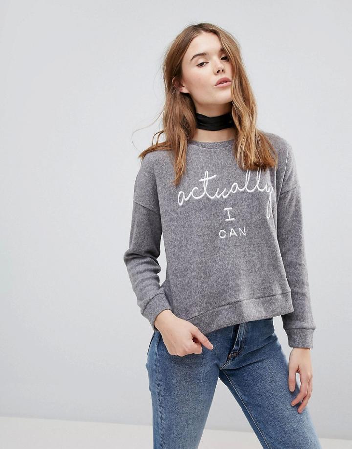 New Look Actually I Can Sweater - Gray