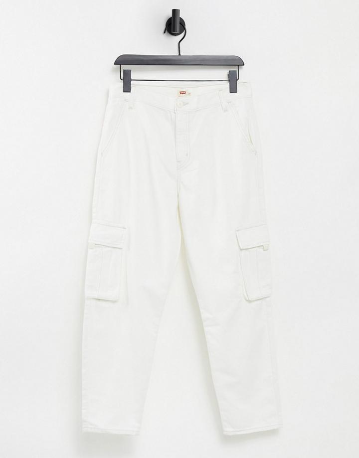 Levi's Loose Cargo Pants In Ecru-white