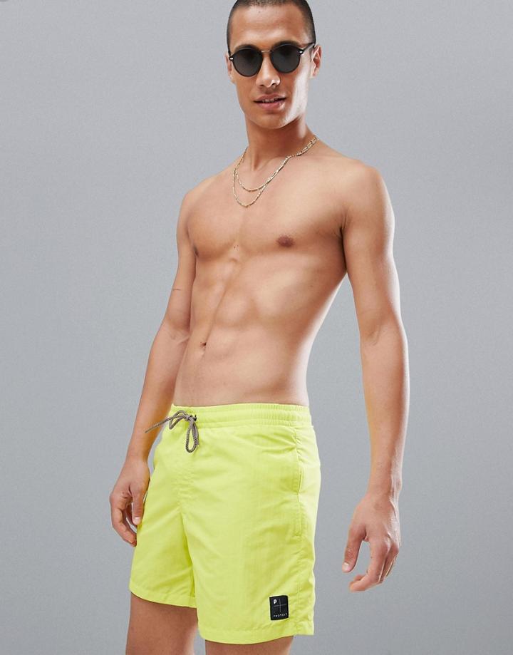 Protest Fast Swim Shorts 16 Inch In Yellow - Yellow
