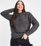 Vero Moda Tall High Neck Chunky Knit Sweater In Dark Gray