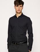 Asos Square Collar Slim Fit Shirt - Black