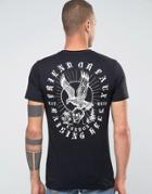 Friend Or Faux Lightfinger Eagle Back Print T-shirt - Black