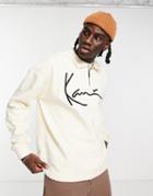 Kalr Kani Troyer Signature Half Zip Sweatshirt In Cream-white