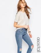 Asos Tall Linen Look Oversized T-shirt - Beige