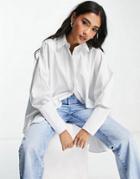 Asos Edition Oversized Cotton Shirt In Blue & White Stripes-multi