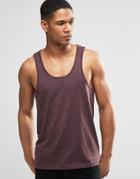 Asos Tank With Classic Fit In Oxblood - Oxblood
