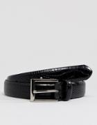 Ben Sherman Belt In Black Faux Croc - Black