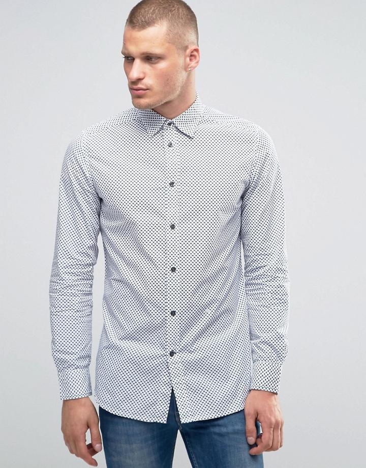 Diesel S-pink Chevron Print Shirt - Gray
