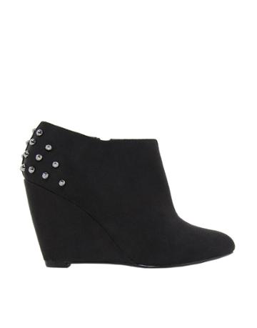 London Rebel Stud Wedge Ankle Boot