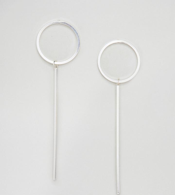 Kingsley Ryan Sterling Silver Circle & Stick Drop Earrings - Silver