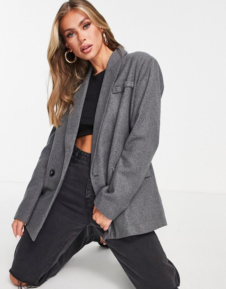 4th & Reckless Oversized Tailored Jacket-grey