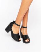 New Look High Vamp Chunky Heel - Black