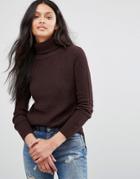 Brave Soul Roll Neck Sweater - Brown