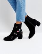 Asos Rain Forest Embellished Boots - Black