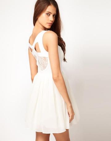 Asos Prom Dress With Lace Back Detail