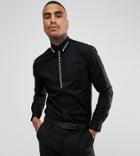 Noose & Monkey Skinny Smart Shirt With Studs - Black