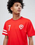 Only & Sons Soccer T-shirt With Arm Stripe - Red