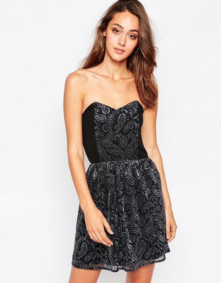 Love Bandeau Dress In Paisley Print