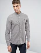 Fred Perry Slim Check Shirt 3 Color Buttondown In Navy - Blue