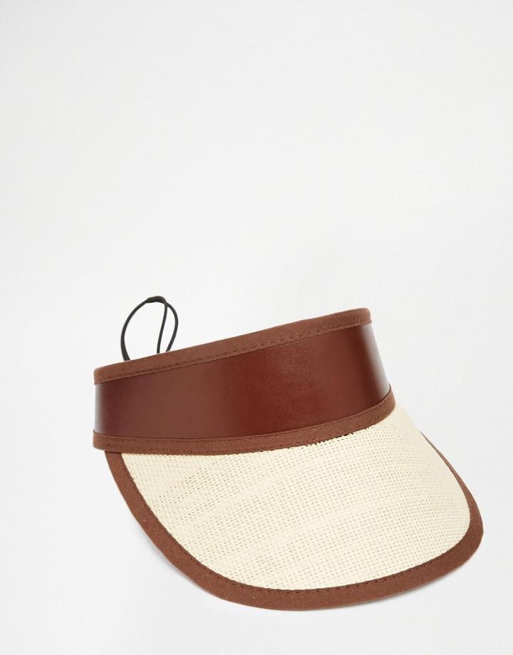 Asos Straw Visor With Adjustor - Natural