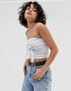 Wild Honey Bandeau Top With Bunny Ties In Patsel Stripe - Multi