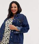 Brave Soul Plus Denim Oversized Boyfriend Jacket - Blue